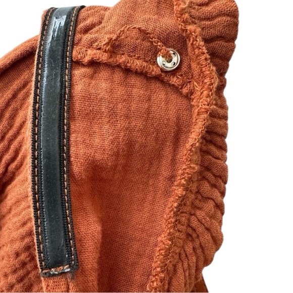 Madewell Lightspun V-Neck Midi Dress in Burnt Clay Size Large - Picture 9 of 13